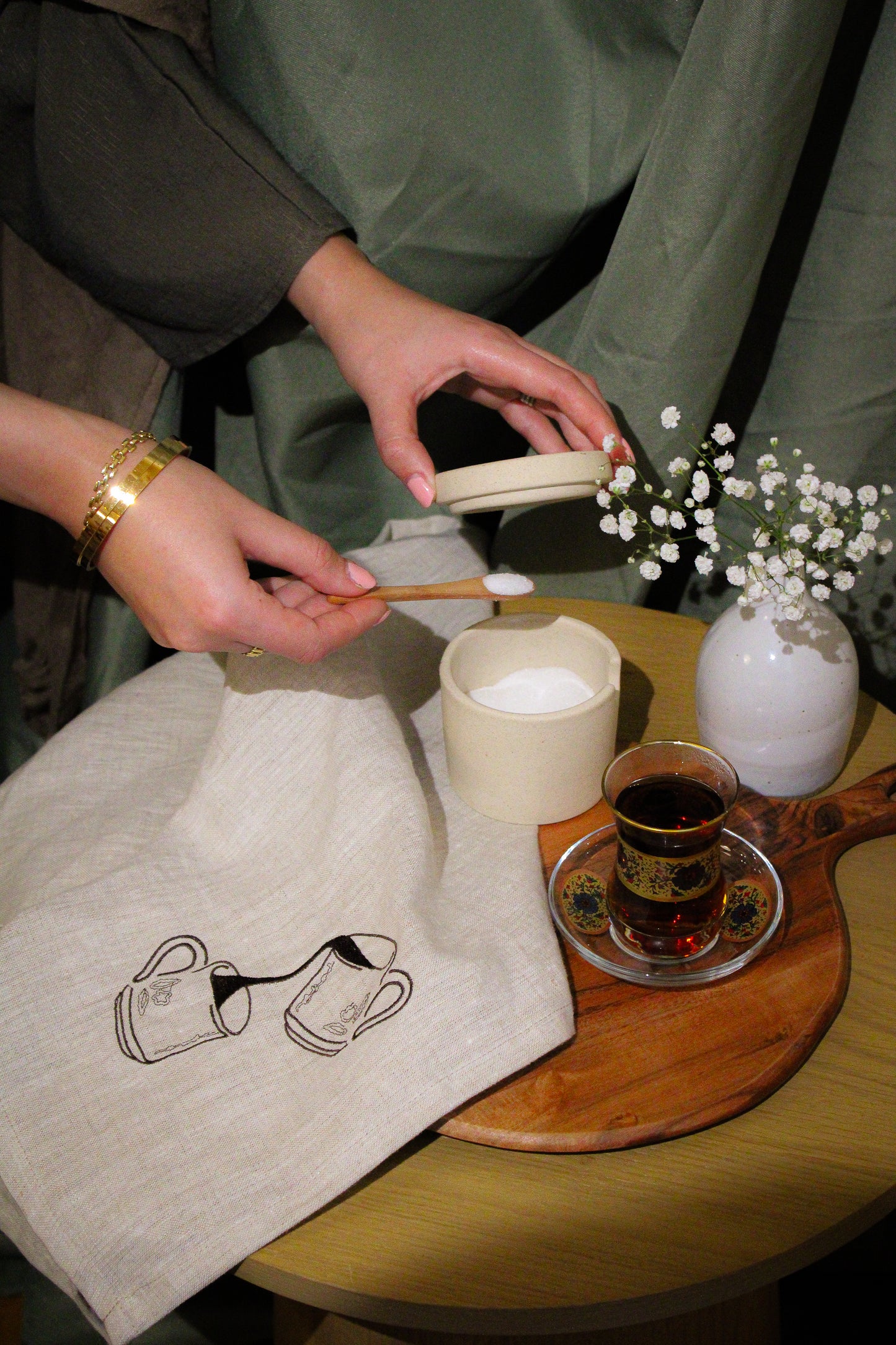 Over a Cup of Tea Towel