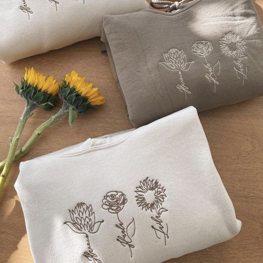 Custom Birth Flower & Name Sweatshirt